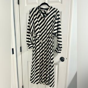 H&M Monochrome Diagonal Stripe Dress